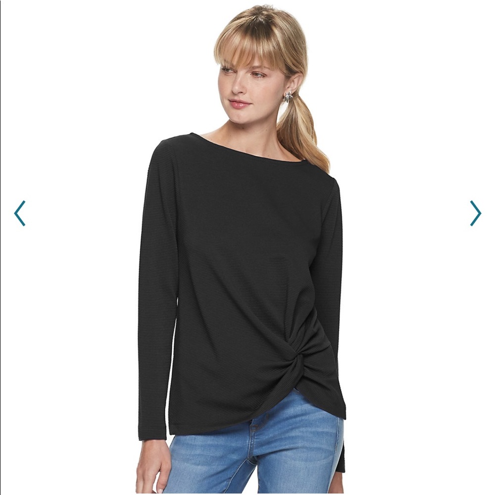 🆕 Apt. 9 black long sleeve twist front top XXL